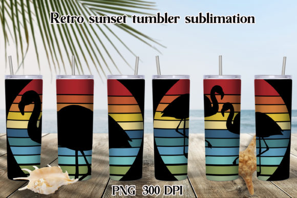 Download Retro Sunset Tumbler Sublimation Design - Premium Resources