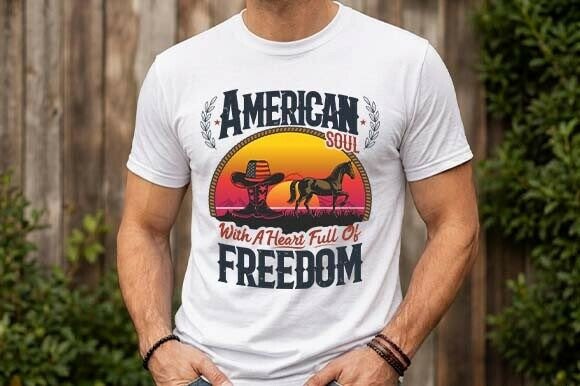 Download American Soul Heart of Freedom T-Shirt - Premium Resources